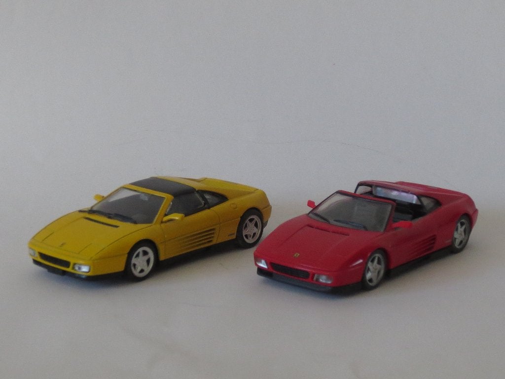 2x Ferrari 348 TS: rode Herpa & gele Bang, in topstaat, 1:43, Hobby en Vrije tijd, Ophalen of Verzenden, Zo goed als nieuw, Auto