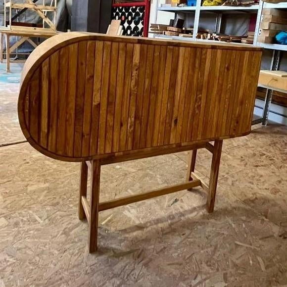 Unieke houten kast met roldeur, handgemaakt, Ophalen, 100 tot 150 cm, Nieuw, Modern, Uniek, Handgemaakt