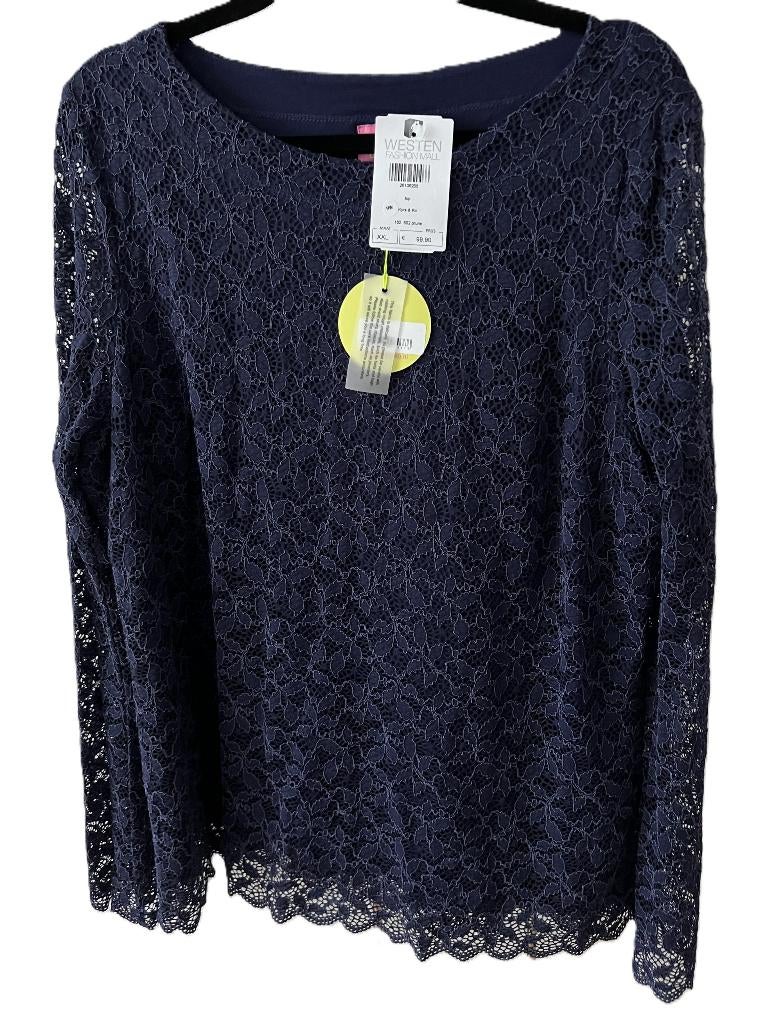 NIEUW KYRA model Winnie top van kant XXL (= 44) prune paars, Kleding | Dames, Verzenden, Paars, Maat 42/44 (L), Nieuw