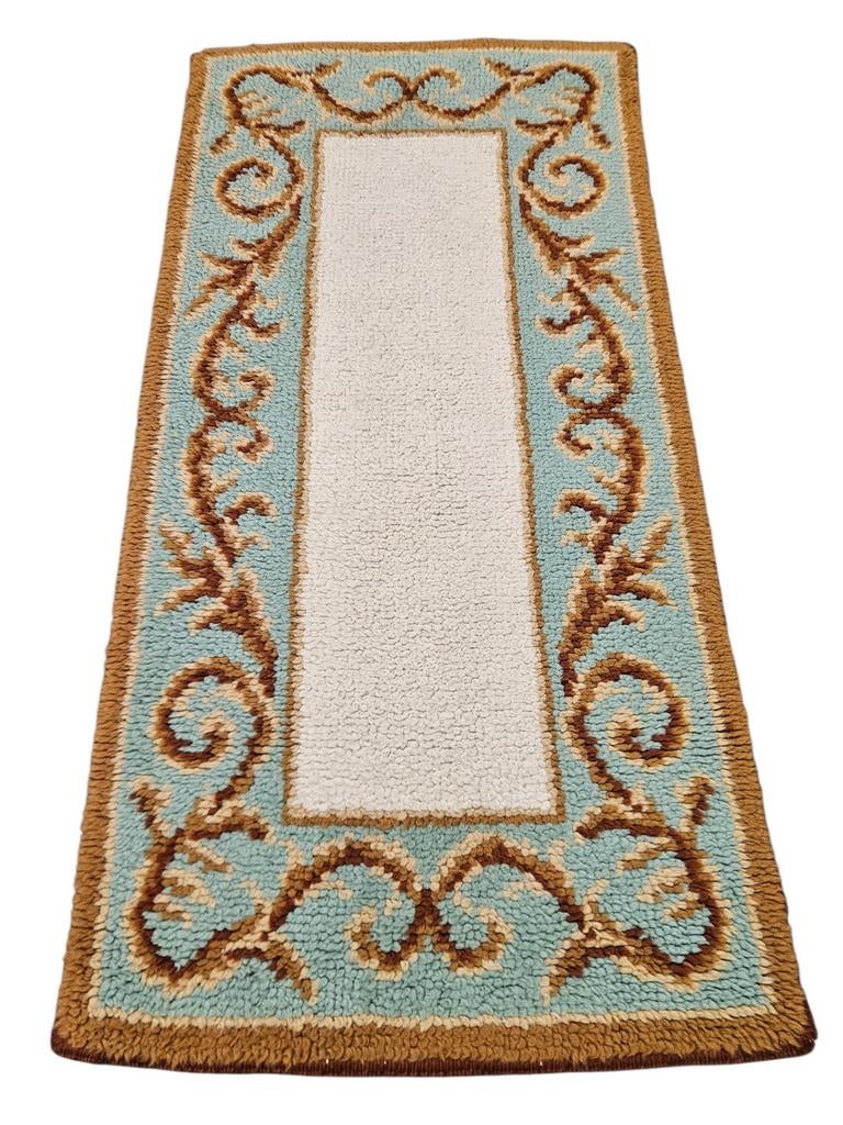 Handgemaakt vintage oosters wol Smyrna tapijt Retro 68x135cm, Huis en Inrichting, Stoffering | Tapijten en Kleden, 100 tot 150 cm