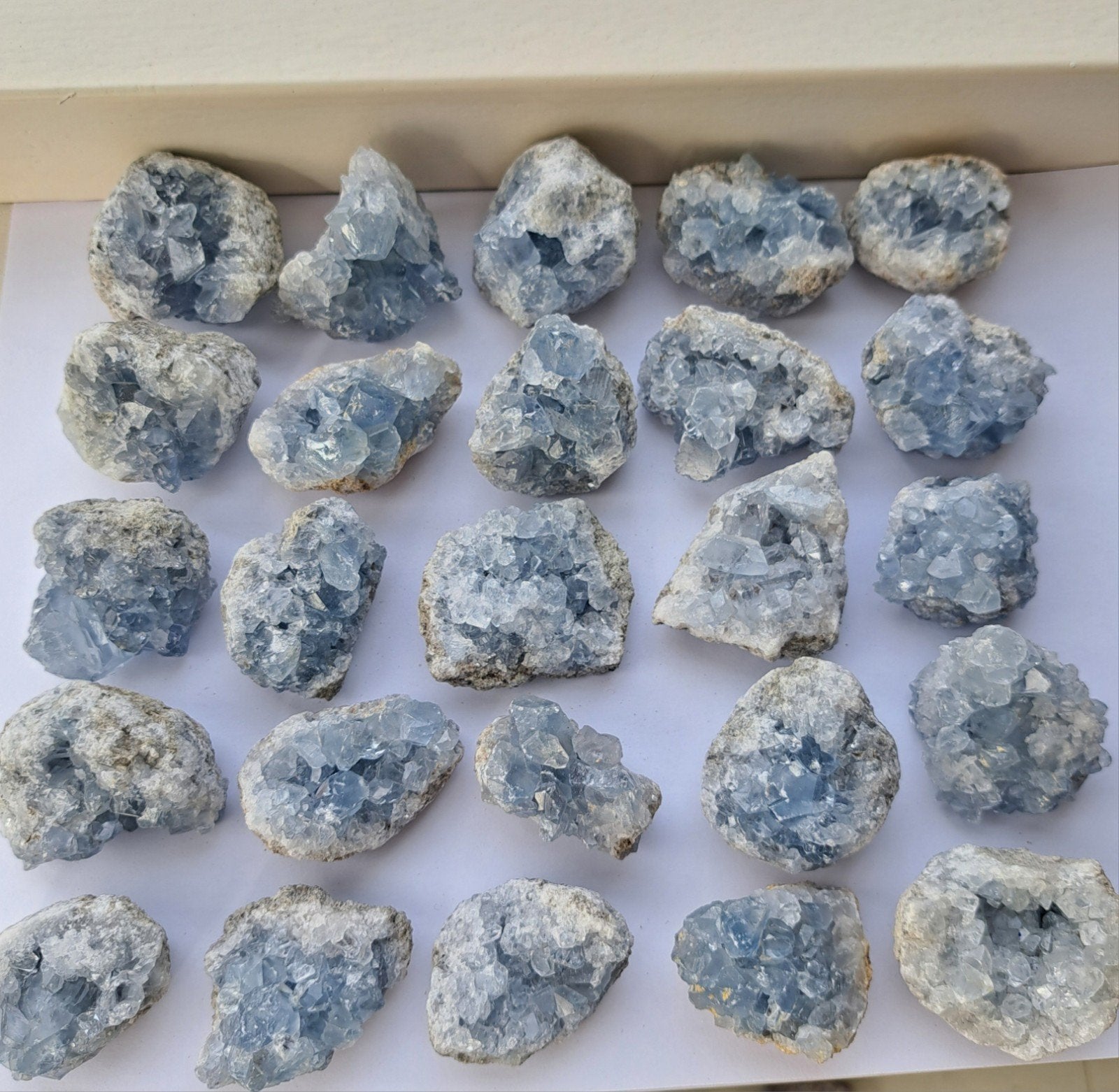 Blauwe Celestien clusters edelstenen verzameling edelsteen, Ophalen of Verzenden