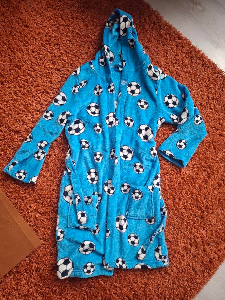 Blauwe kinderbadjas met voetbalprint, Ophalen, Jongen of Meisje