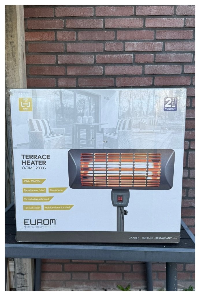 Eurom terrasverwarmer Q-2000S ***NIEUW***, Tuin en Terras, Elektrisch, Draaibaar, Vloer, Nieuw