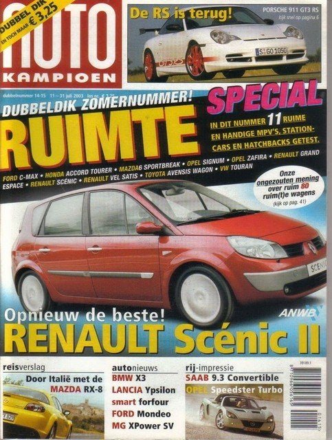 Autokampioen 14/15 2003: Mazda RX8 - Opel Signum / Speedster, Ophalen of Verzenden, Gelezen, Algemeen