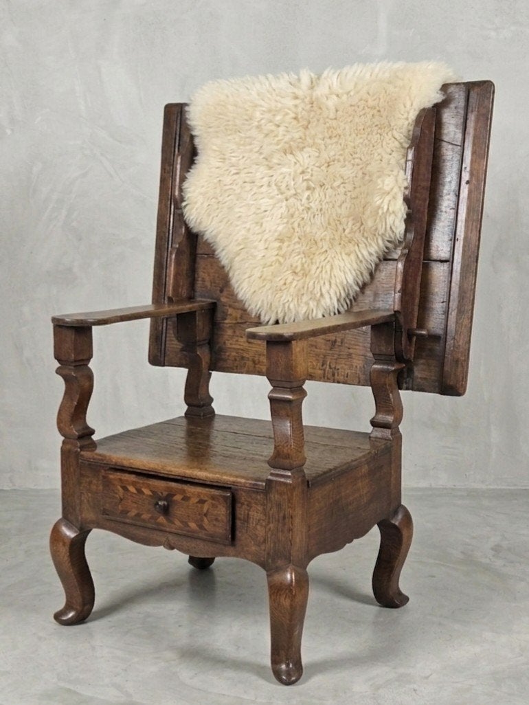 Antieke Engelse klooster stoel-tafel  1700-1750, Antiek en Kunst, Ophalen