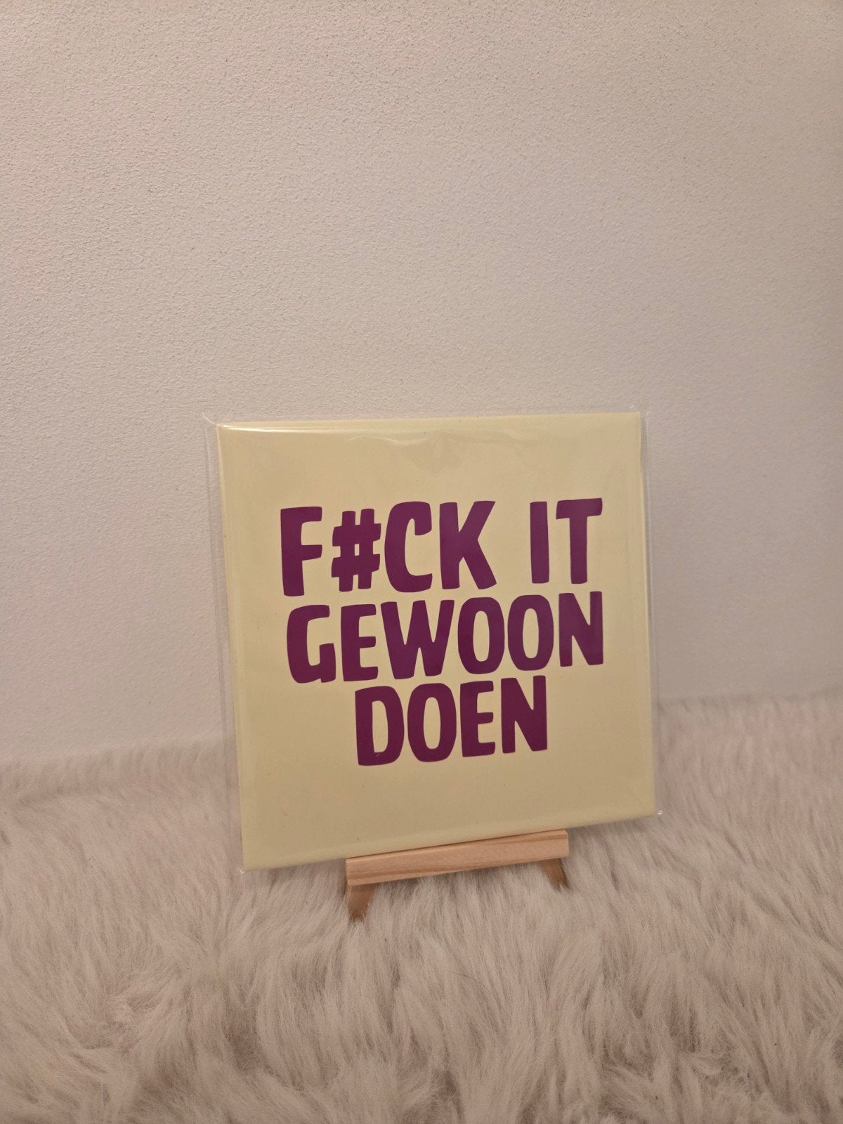 Tegeltje met tekst: F#CK IT GEWOON DOEN, Ophalen of Verzenden