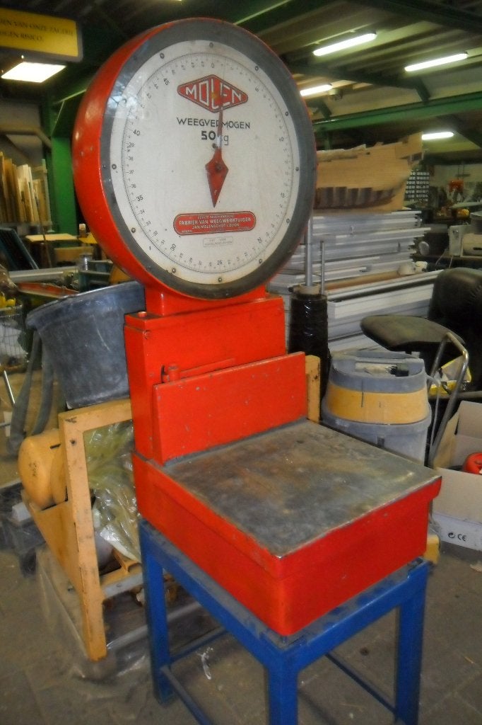 Weegschaal 50kg met tafel, van molenschot en zoon (a4)2, Ophalen, Gebruikt, Overige meters