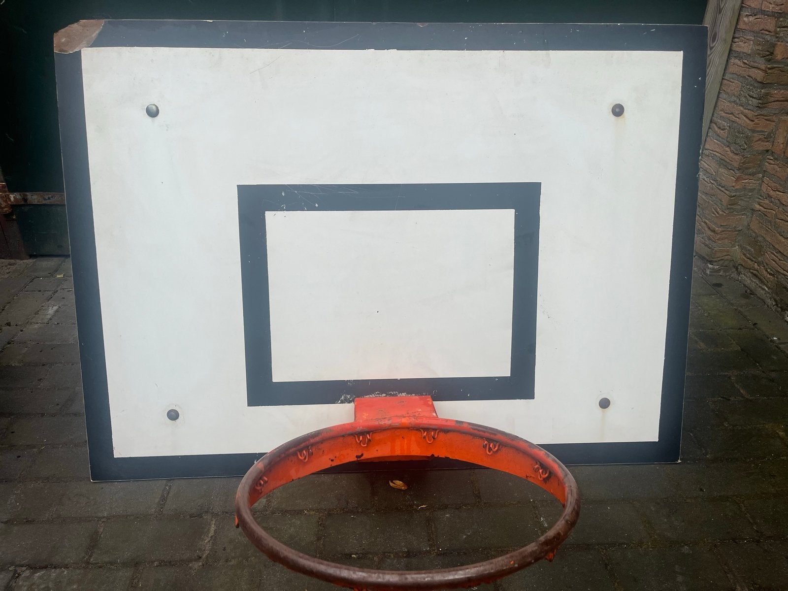 Basketbalbord met ring en standaard, Ophalen, Gebruikt, Ring, Bord of Paal