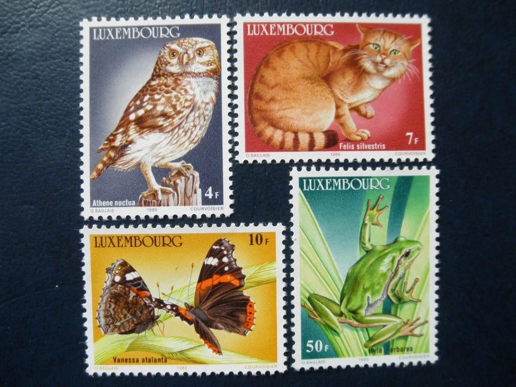 Postzegels Luxemburg 1985 vogels katten vlinder - cw 12,- pf, Ophalen of Verzenden, Luxemburg, Postfris