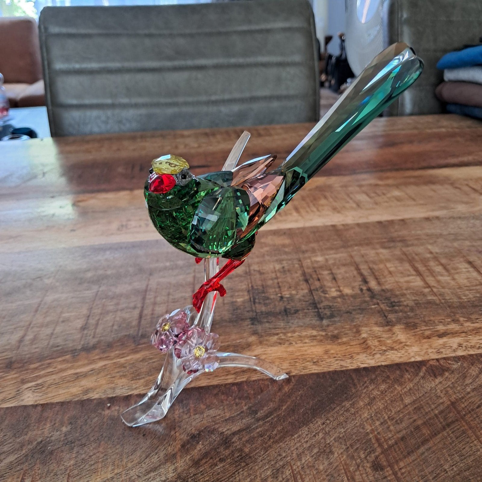 Swarovski Kitta vogel groen - Nieuwstaat, Ophalen of Verzenden, Zo goed als nieuw, Dier