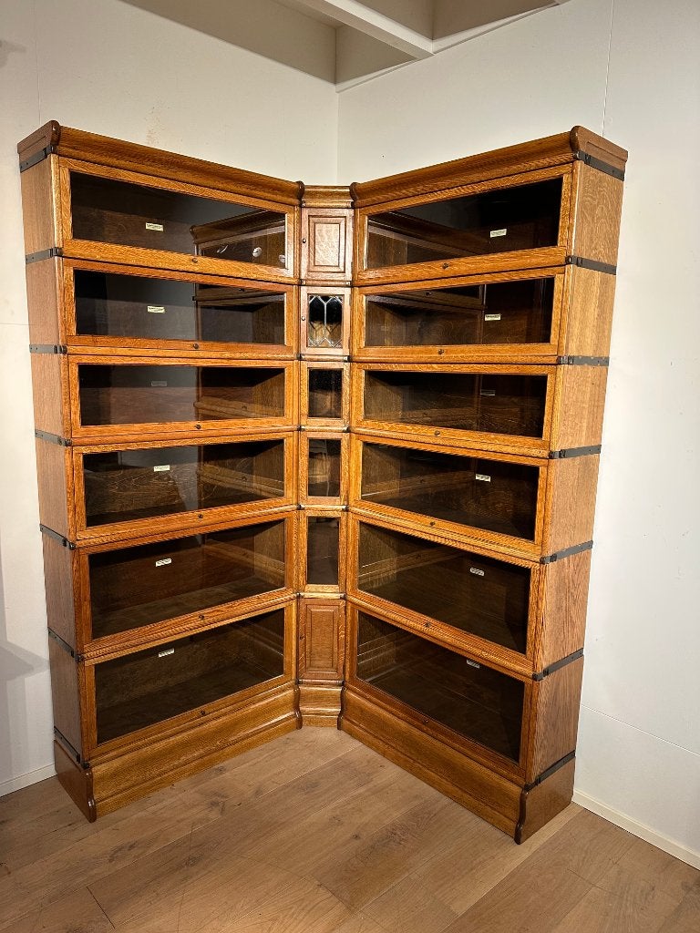 Antieke original Globe Wernicke boekenkast in hoekopstelling, Ophalen of Verzenden
