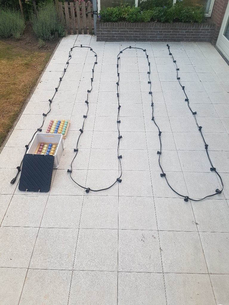 Prikkabel, feestverlichting 24,30 m met 60 fitt. +60 Lampen, Overige materialen, Minder dan 50 watt, Overige typen, Ophalen of Verzenden