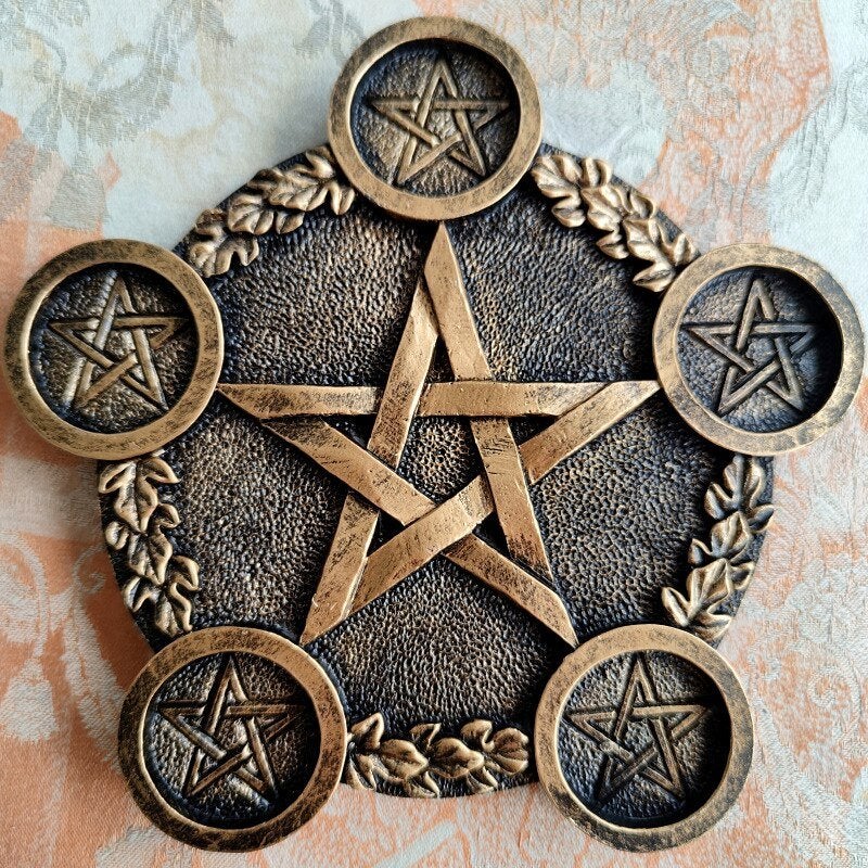 Pentagram Kandelaar / 666 Duivel Satan Kaarsen Standaard, Verzenden, Nieuw, Kandelaar