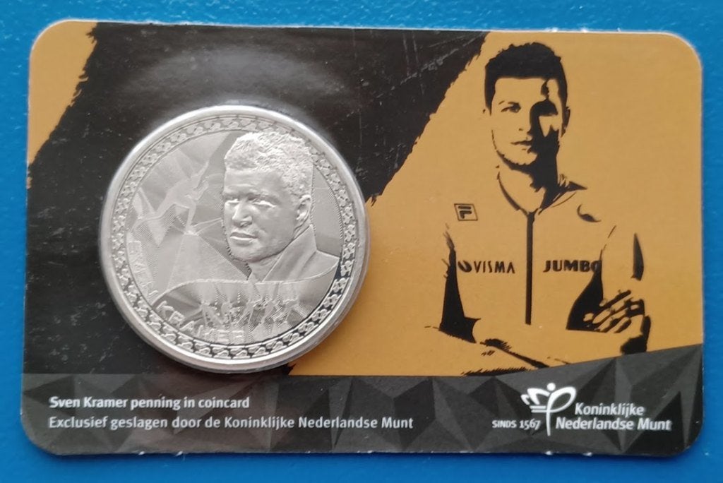 Sven Kramer penning in coincard, Verzenden, Overige materialen, Nederland