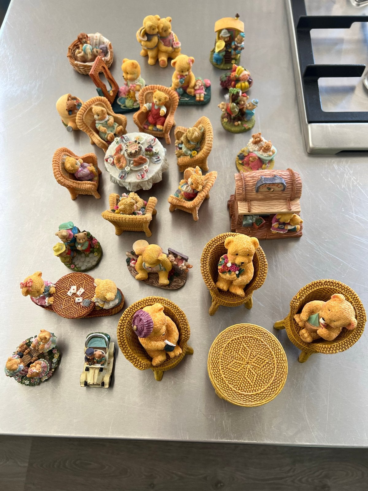 Grote collectie berenbeeldjes - een berenfamilie, Verzamelen, Beren en Cherished Teddies, Ophalen of Verzenden, Gebruikt, Beeldje