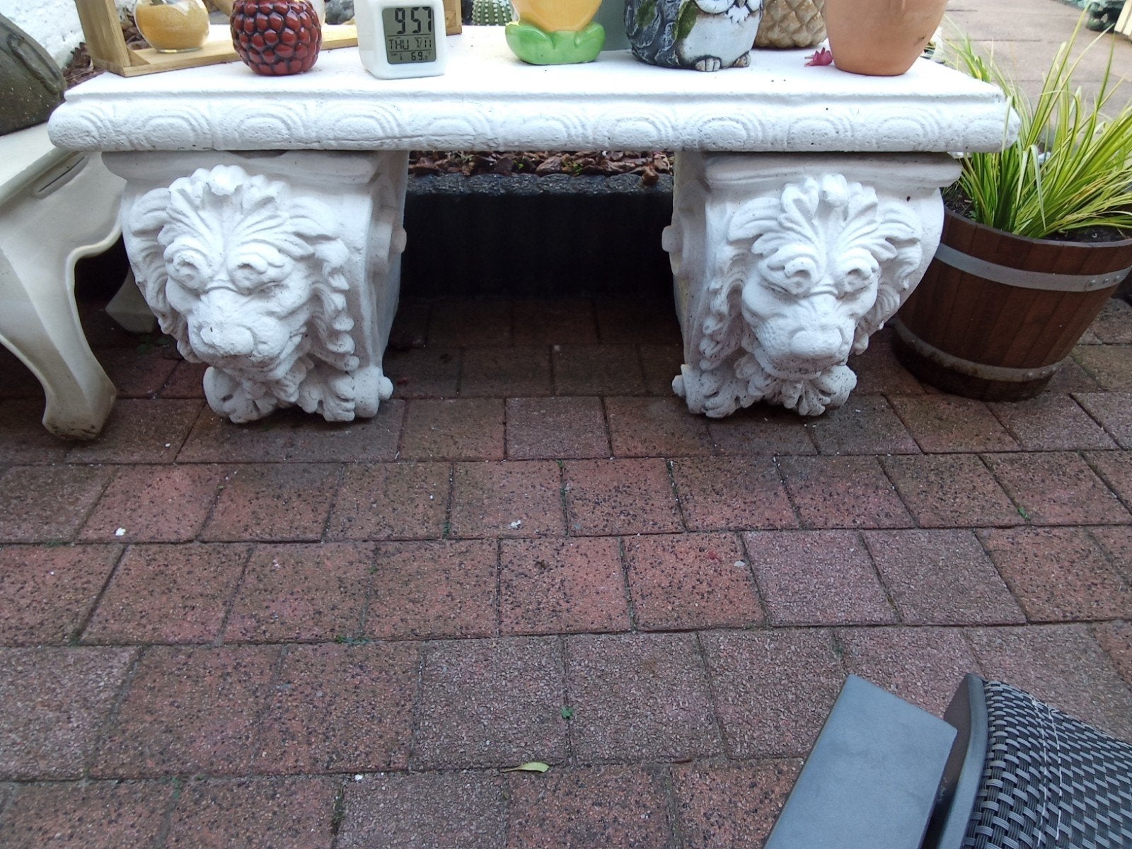Tuinbank/tafel, Ophalen, Gebruikt, Beton, Dierenbeeld