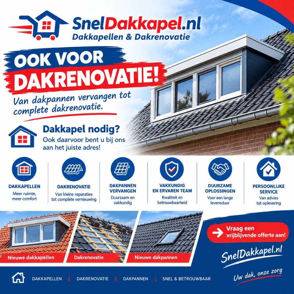 Dakrenovatie & Dakkapel  & Binnenafwerking Dakkapellen, Ophalen of Verzenden, Nieuw