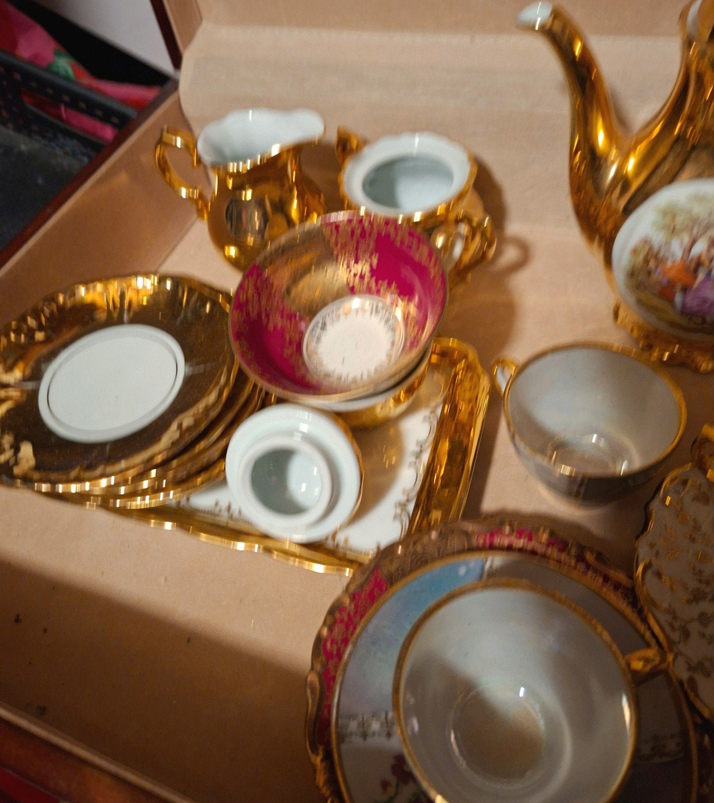 Antiek Duits Porseleinen Servies met Opbergkoffer, Ophalen of Verzenden