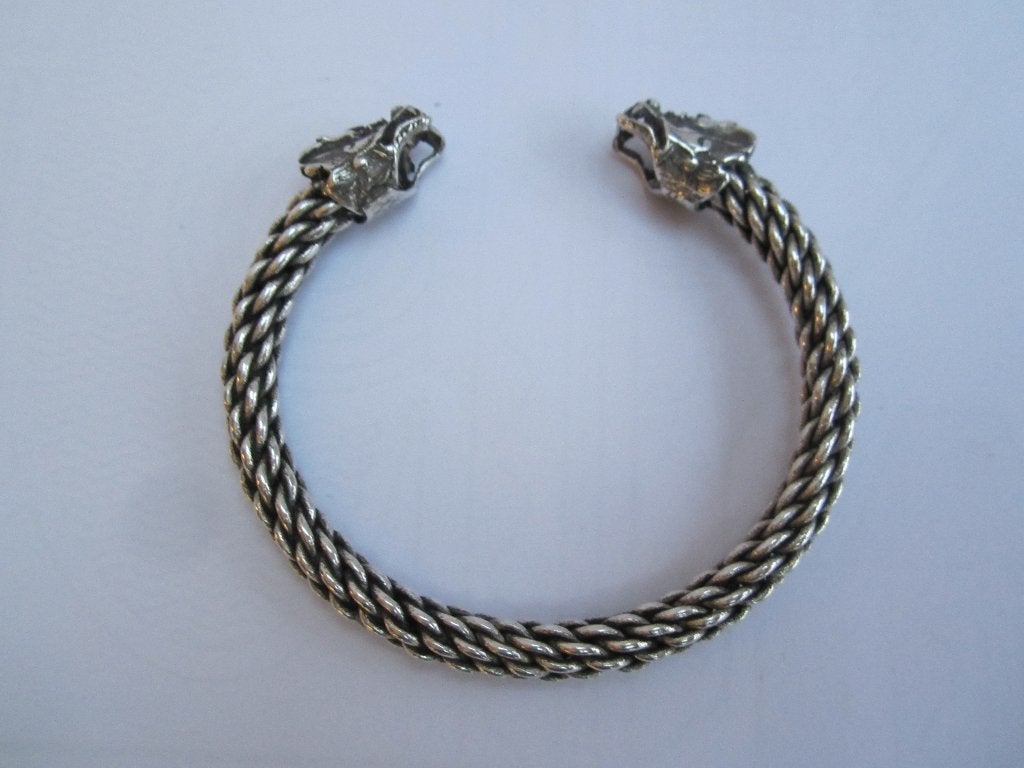 Oude Chinese handgemaakte armband met drakenkop #0578, Sieraden, Tassen en Uiterlijk, Armbanden, Ophalen of Verzenden, Gebruikt