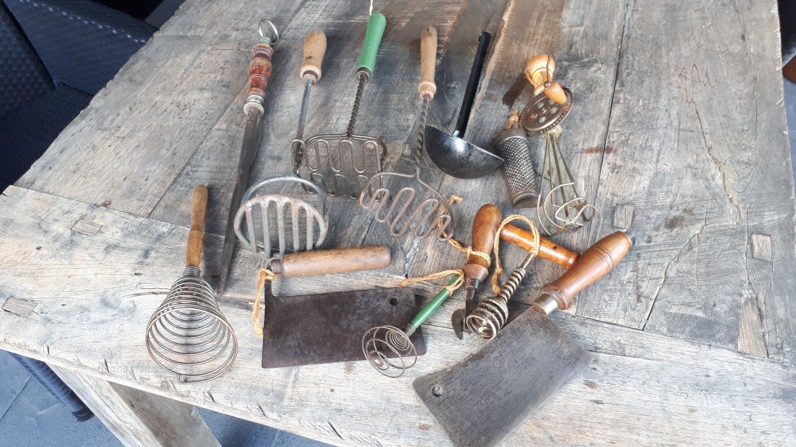 Brocante oud keukengerei., Ophalen