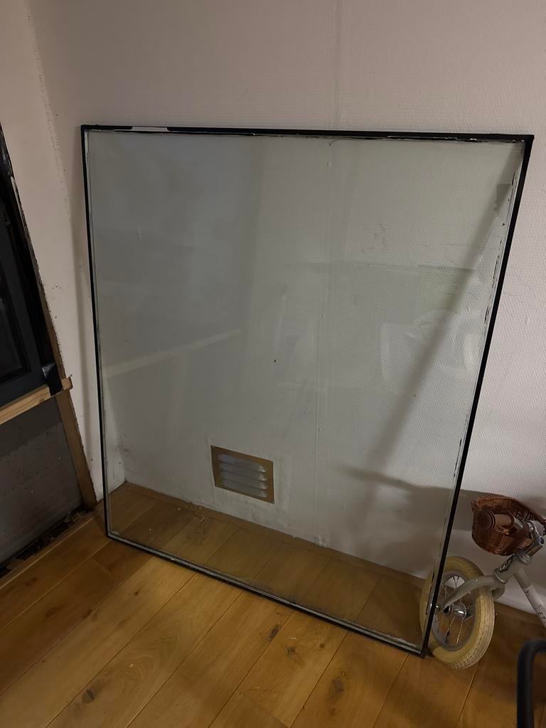 Gratis dubbel glas raam - 117x142 cm, 2 cm dik, Doe-het-zelf en Verbouw, Glas en Ramen, Gevelraam of Ruit, Gebruikt, 80 tot 120 cm