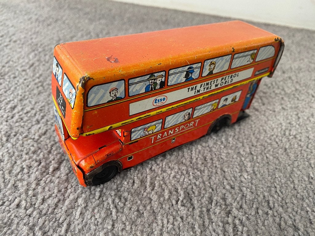 Wells Brimtoy London Transport bus Tinplate blikkenspeelgoed, Ophalen of Verzenden