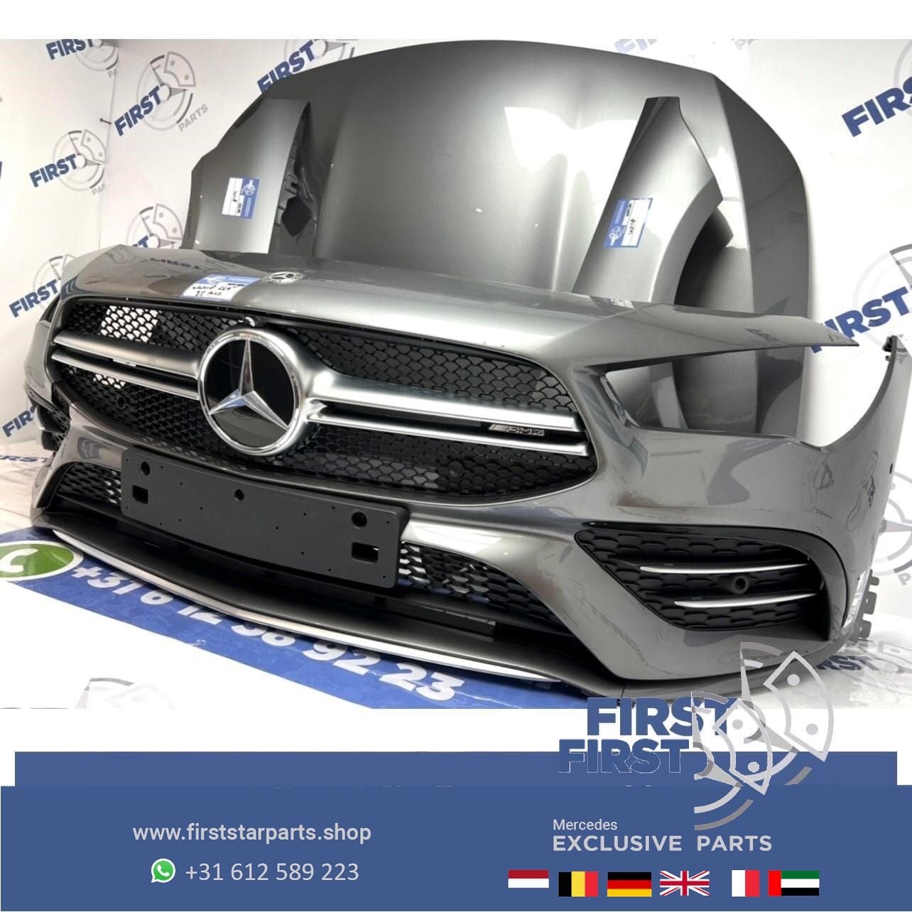 W118 C118 CLA AMG LINE VOORKOP GRIJS origineel Mercedes 2018, Gebruikt, -, Voor, Ophalen of Verzenden