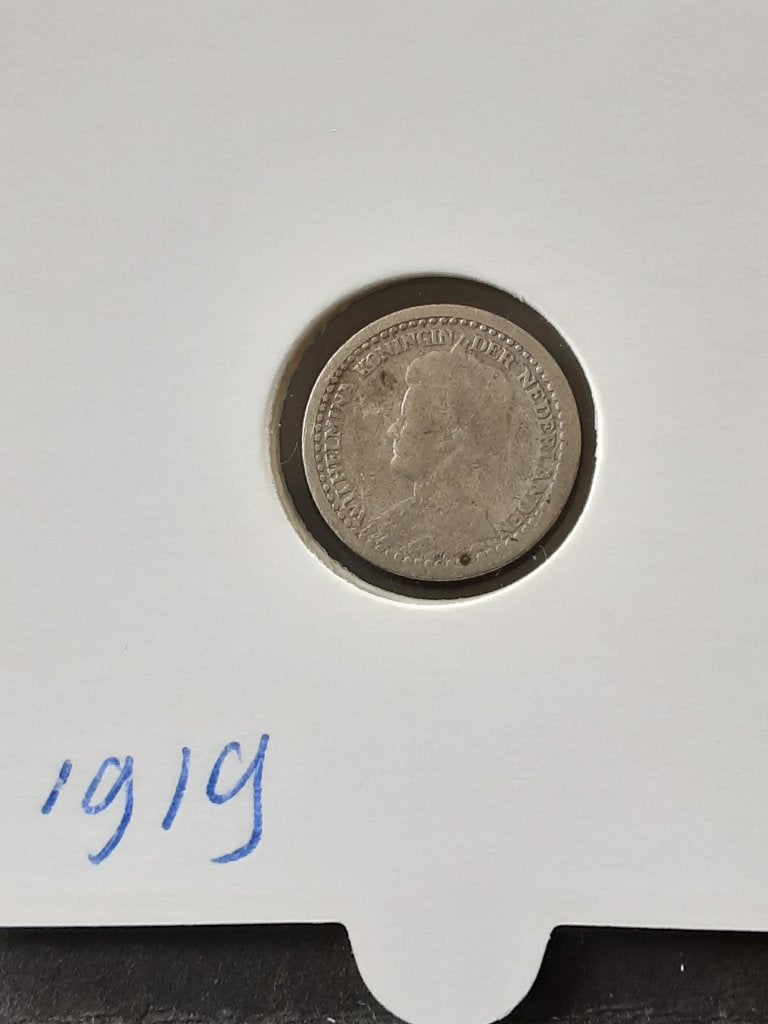 10 cent 1919 Koningin Wilhelmina, Zilver, Ophalen of Verzenden, 10 cent, Koningin Wilhelmina