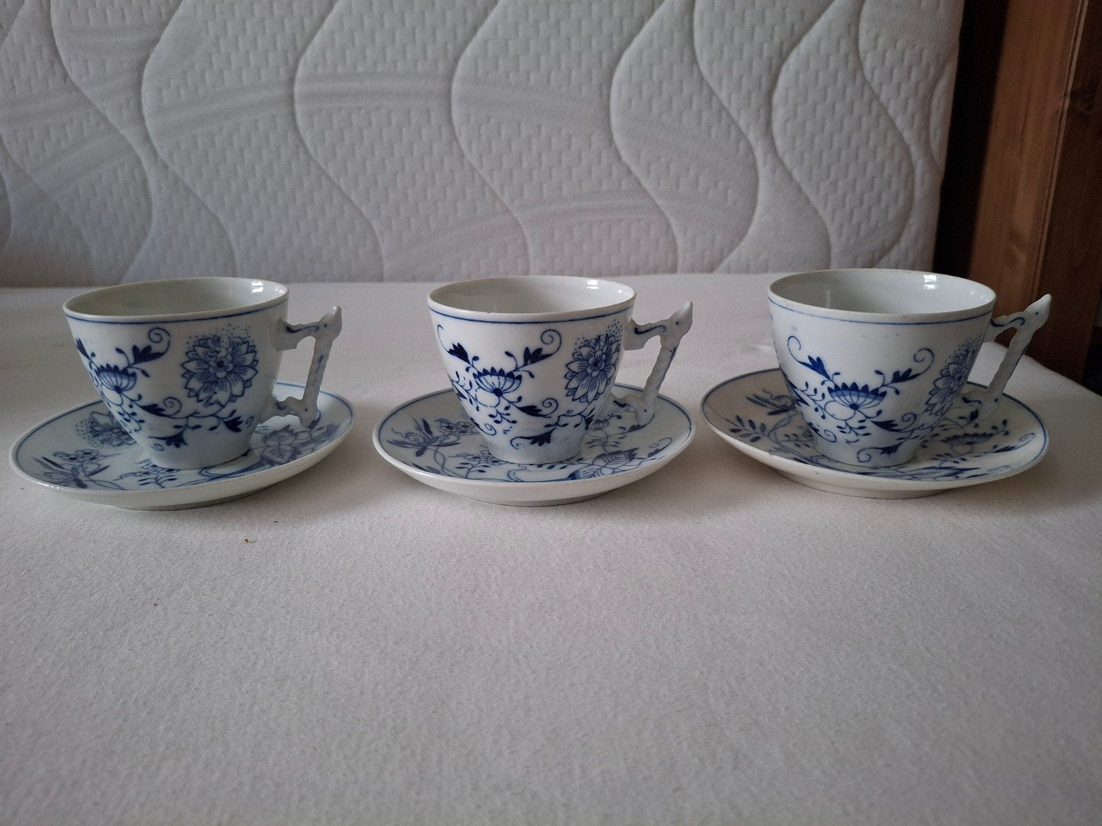 Antiek Meissen porselein - Carl Teichert Zwiebelmuster - 3x, Ophalen of Verzenden
