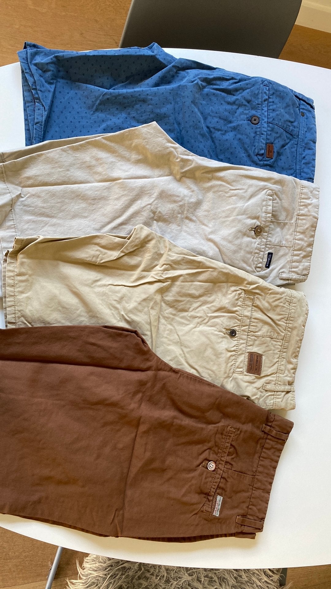 3 korte broeken chino maat M (34) Vanguard, gardeur, Ophalen of Verzenden, Zo goed als nieuw, Blauw