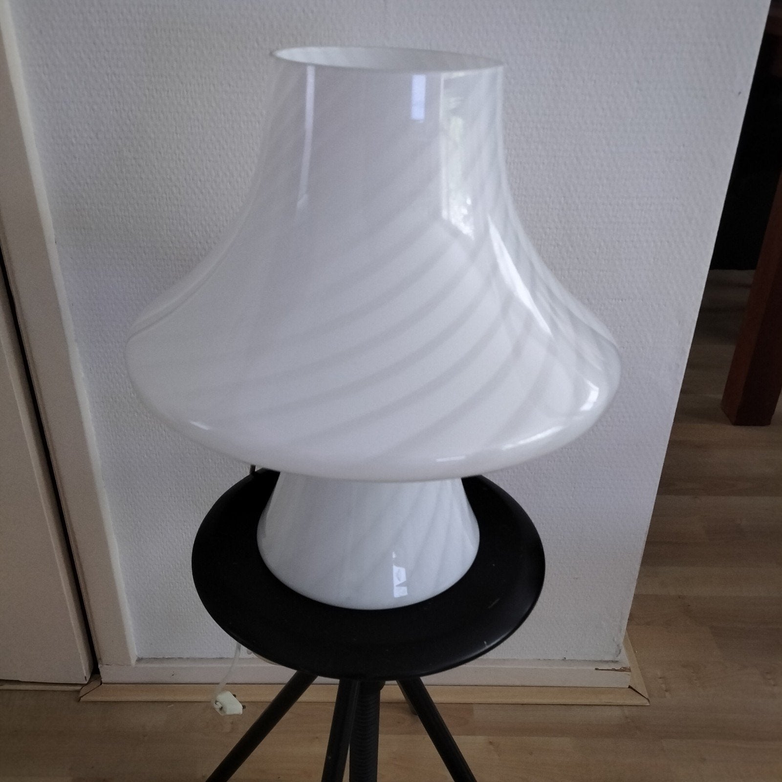 Murano Paddenstoellamp / Tafellamp - Wit Glas, Ophalen