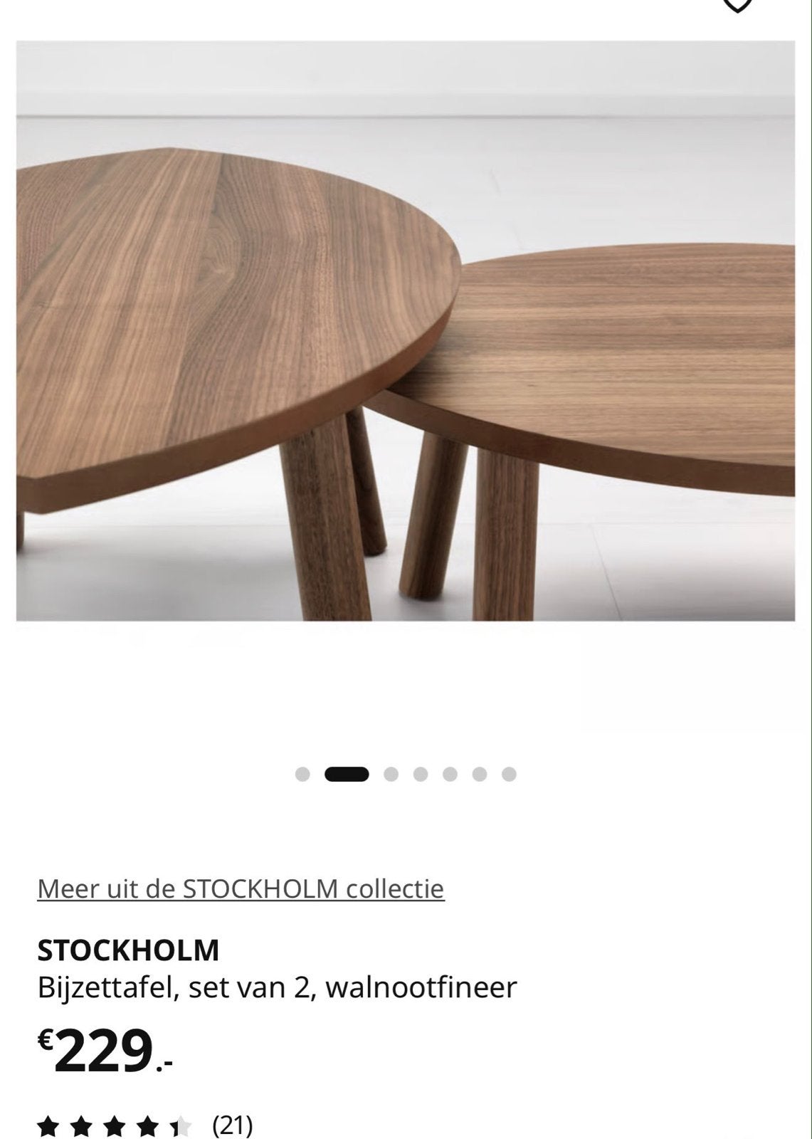 IKEA STOCKHOLM Bijzettafel/salontafel, set van 2, walnoot, Ophalen, Gebruikt, 50 tot 100 cm, Overige vormen