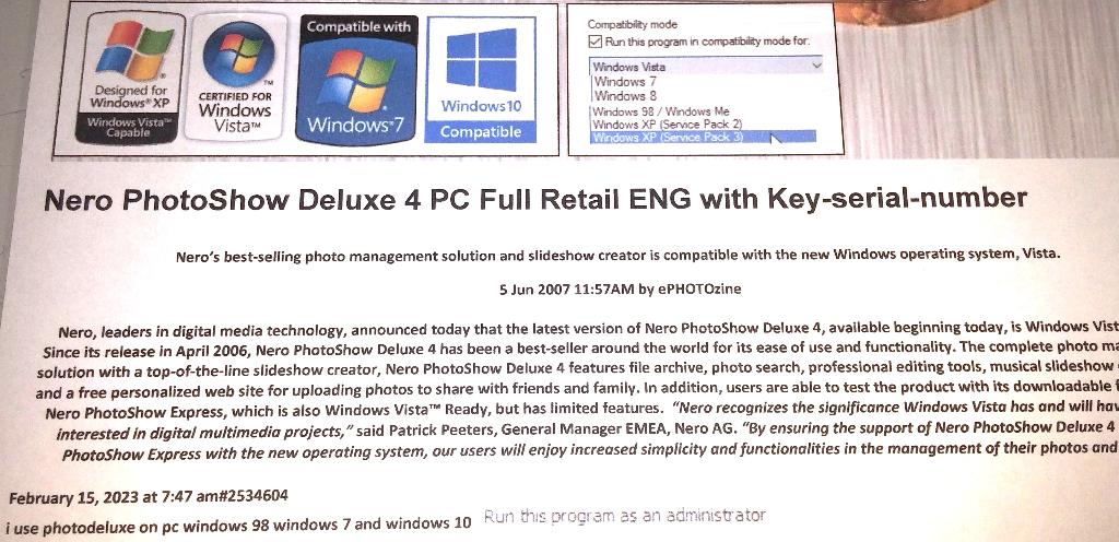 Nero PhotoShow Deluxe 4 ENGELS Fotobewerking Software W10 XP, Computers en Software, Ophalen of Verzenden, Nieuw, Windows