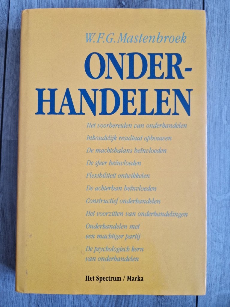 Onderhandelen - W.F.G. Mastenbroek, Ophalen of Verzenden, Zo goed als nieuw, Natuurwetenschap
