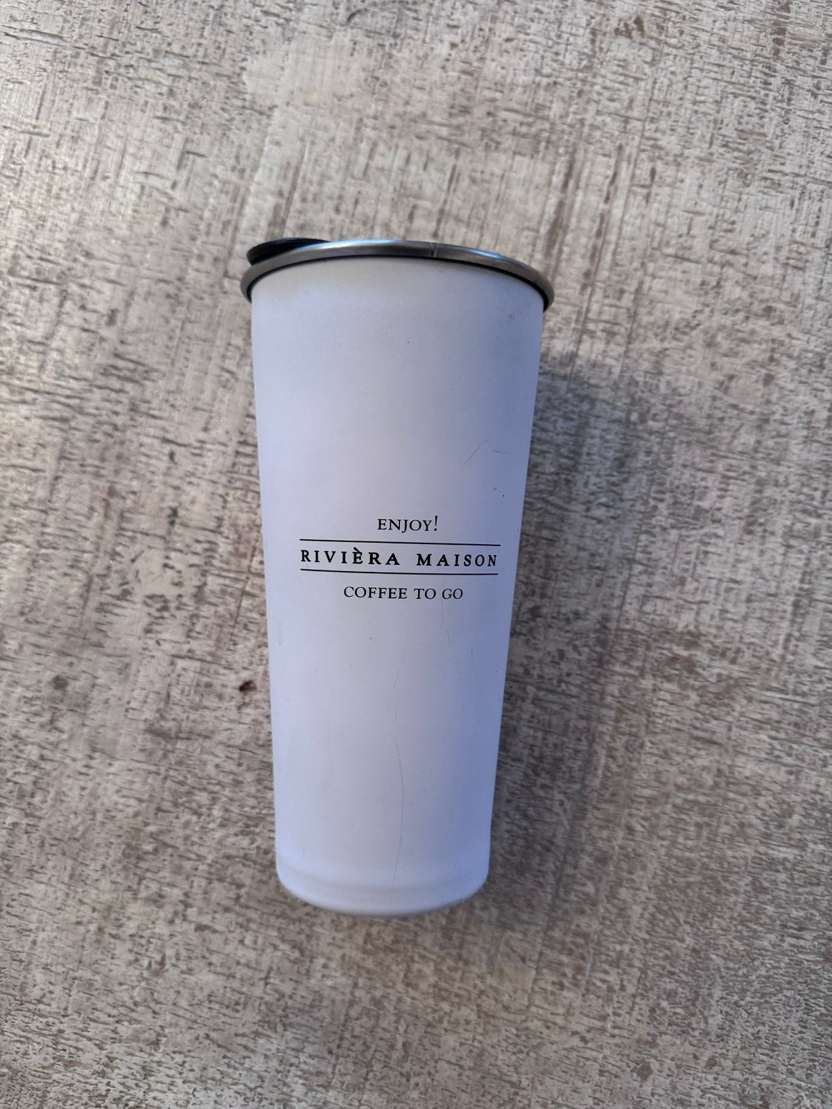 Rivièra Maison koffiebeker - Nooit gebruikt, Overige typen, Nieuw, Ophalen of Verzenden, Wit