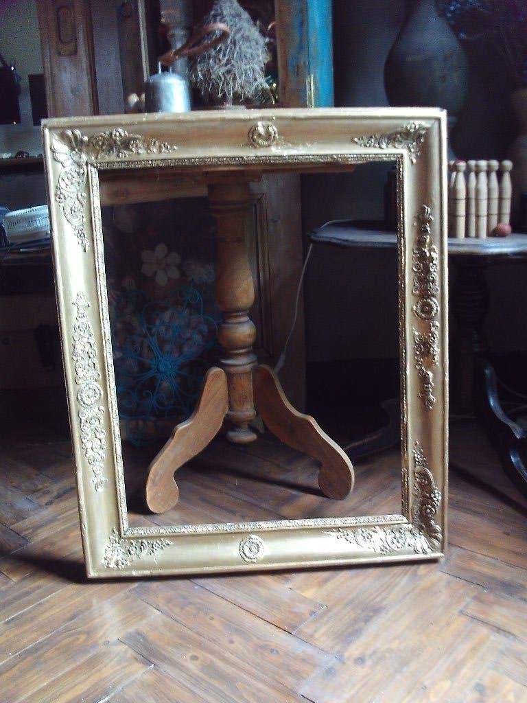 Oude houten goudkleurige lijst 83x68 cm, Ophalen, 68 cm, Gebruikt, Met sierrand