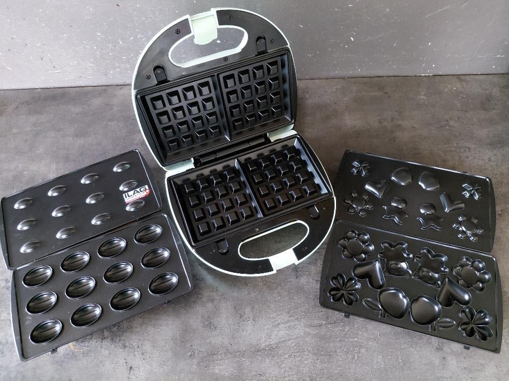 Wafelijzer 3-in-1, baby groen , Silvercrest, Ophalen of Verzenden, Uitneembare platen, Zo goed als nieuw