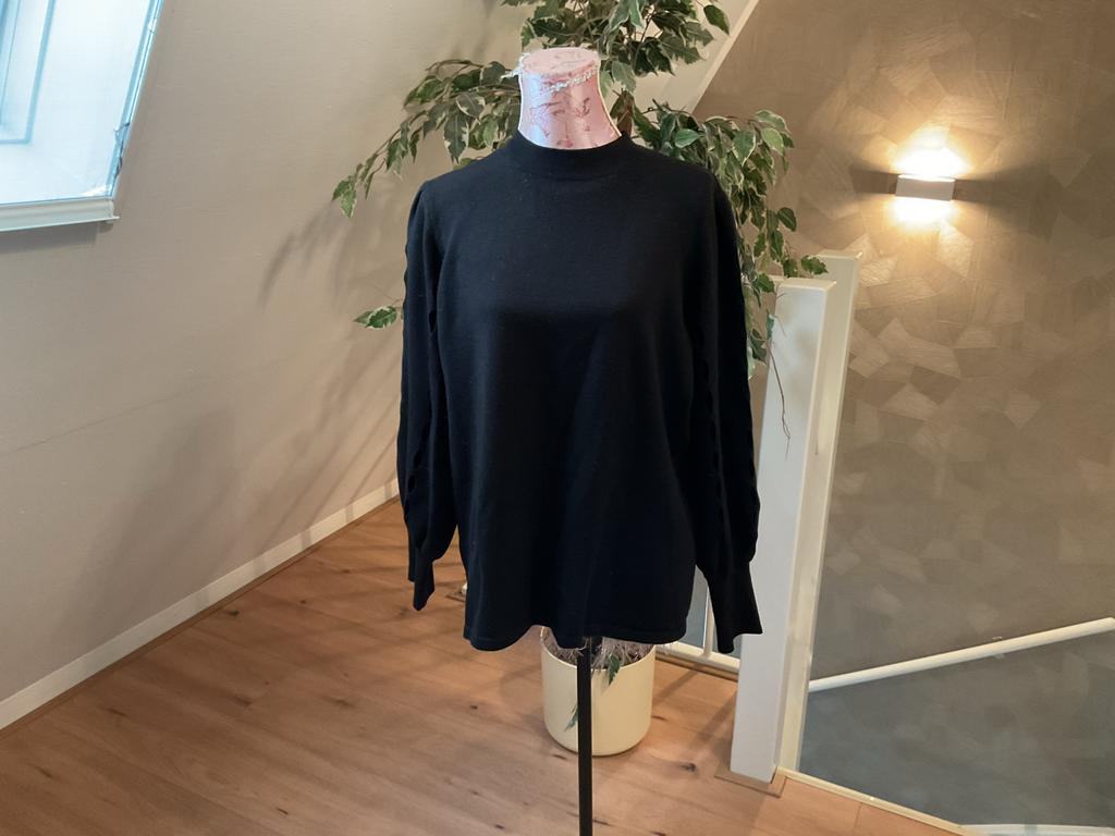 Joseph Ribkoff Zwarte Trui met Opstaande Kraag & Open Mouwen, Ophalen of Verzenden, Gedragen, Maat 46/48 (XL) of groter, Zwart