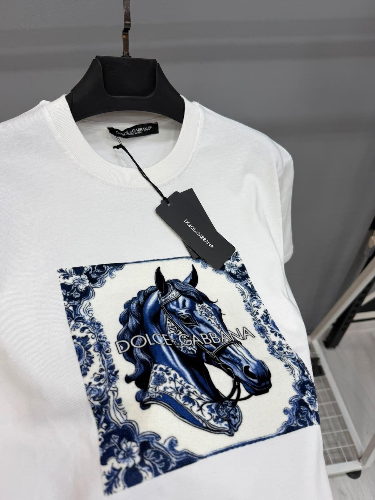 Stijlvol T-shirt met opdruk van Dolce & Gabbana, Ophalen of Verzenden, Nieuw, Overige maten, Wit