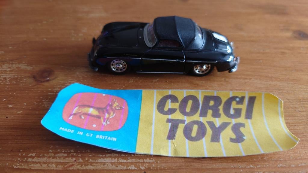 Corgi Toys 1:43 Porsche 356A Speedster - Zwart, Ophalen of Verzenden, Zo goed als nieuw, Auto, Corgi