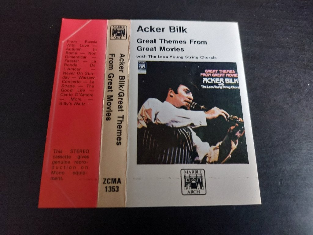 ACKER BILK - GREAT THEMES FROM GREAT MOVIES (MC), Filmmuziek en Soundtracks, 1 bandje, Ophalen of Verzenden, Zo goed als nieuw