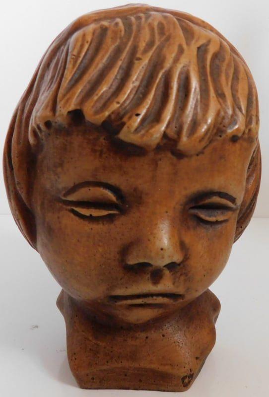 Sculpturen kinderhoofd, Antiek en Kunst, Kunst | Beelden en Houtsnijwerken, Minder dan 20 cm, Buste, Ophalen of Verzenden, Overige materialen