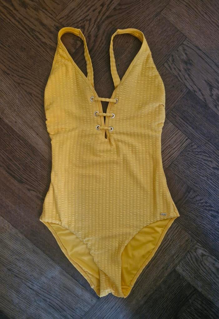 Geel badpak maat S (36) - Michael Kors stijl, Kleding | Dames, Badmode en Zwemkleding, Michael Kors, Geel, Badpak, Ophalen of Verzenden