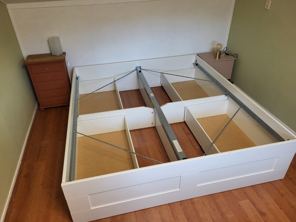 Ikea Brimnes bed 180x200cm, Huis en Inrichting, Slaapkamer | Bedden, Ophalen, Gebruikt, Wit, Tweepersoons