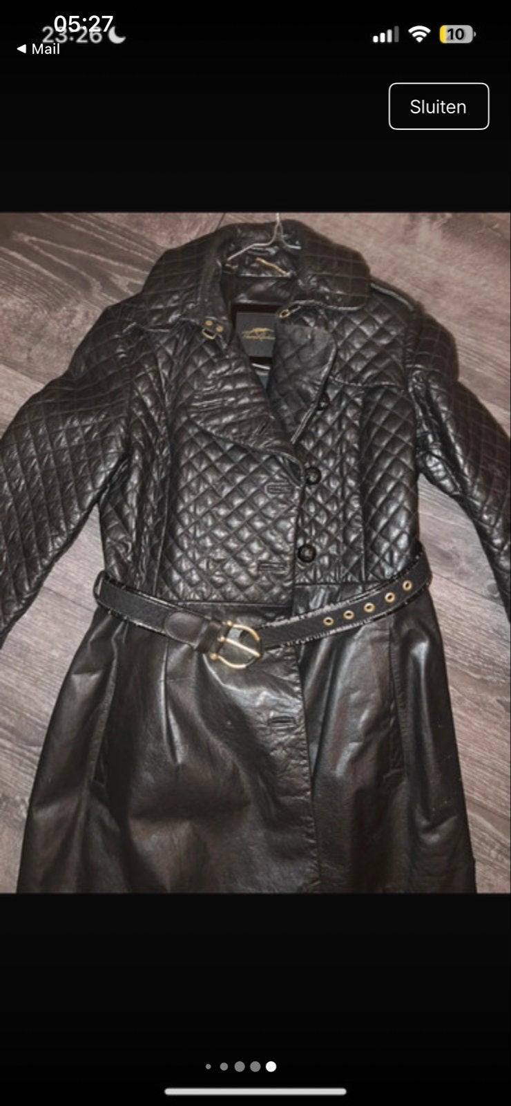 Thomas burberry gewatteerde leren jas met riem, Ophalen of Verzenden, Zo goed als nieuw, Maat 42/44 (L), Zwart