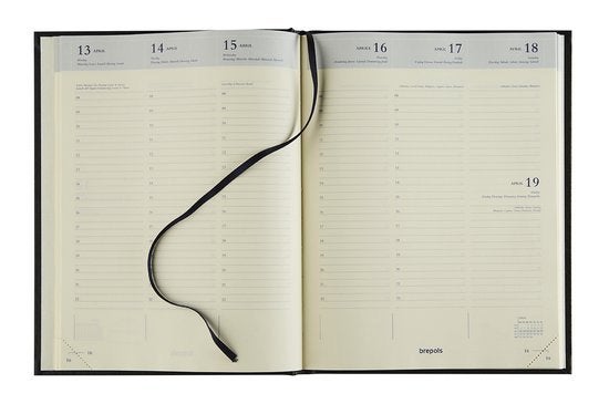 brepols agenda 7 dagen 2 pagina's 21x29 zwart , 2 stuks 2027, Ophalen of Verzenden, Nieuw