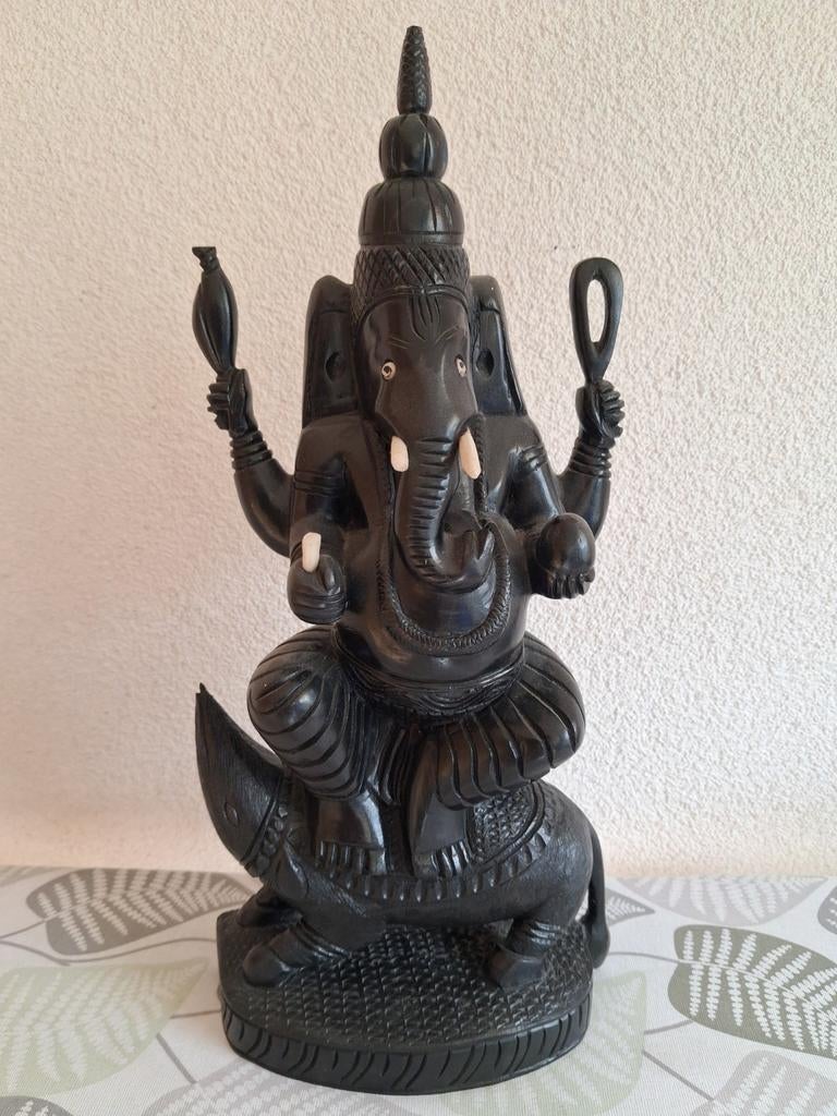 Massief houten beeld Ganesha - Sri Lanka, Antiek en Kunst, Ophalen