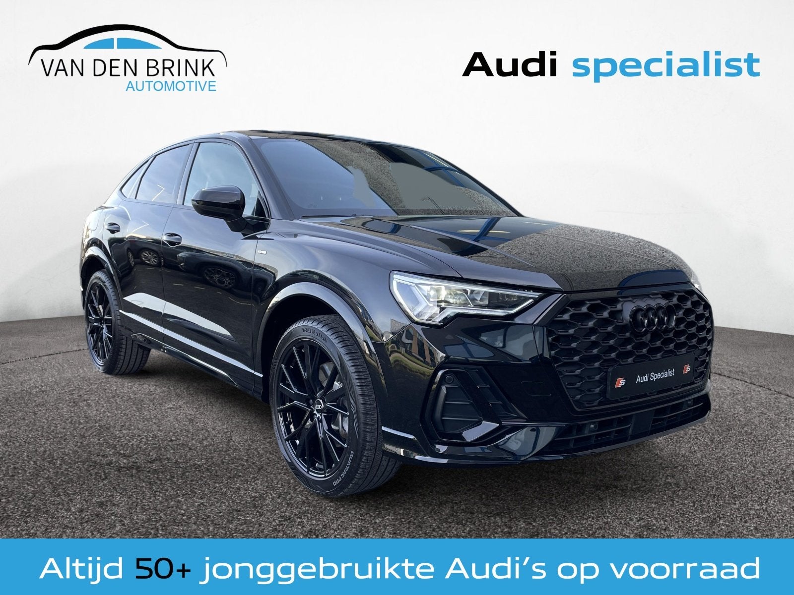 Audi Q3 Sportback 45 TFSIe S-line Pano Sonos Memory Seats, Gebruikt, Leder en Stof, Zwart, Automatische klimaatregeling