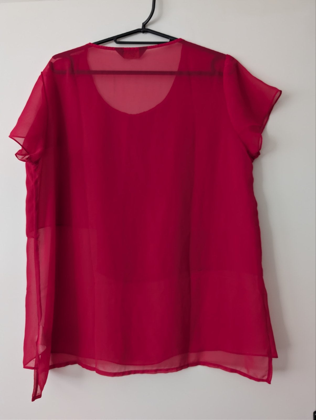 Zink London Fuchsia Chiffon Blouse - Maat 42/44 (L), Ophalen, Maat 42/44 (L), Zo goed als nieuw, Korte mouw