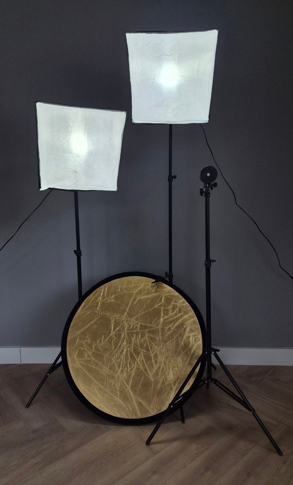 Complete fotostudio set met softboxen en reflectiescherm, Audio, Tv en Foto, Ophalen, Zo goed als nieuw, Complete fotostudio